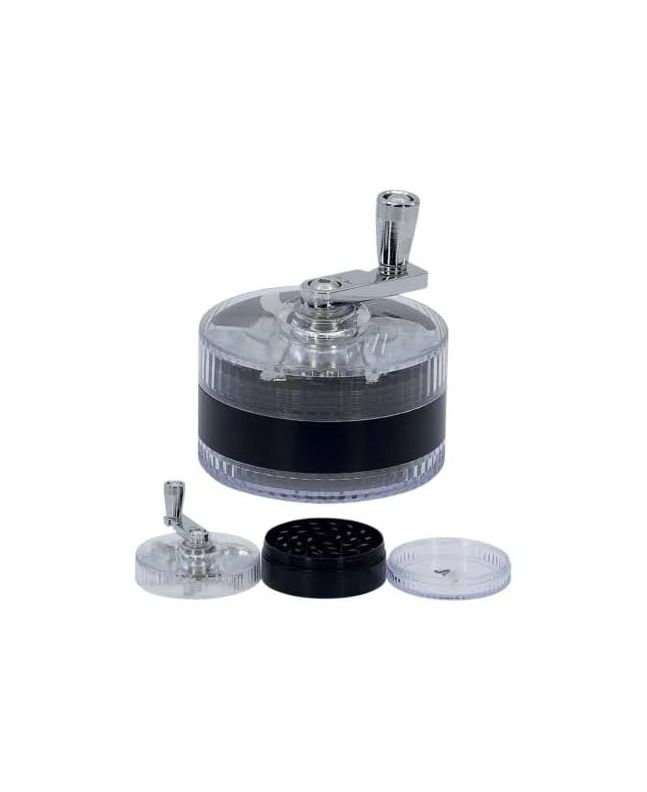 Młynek metalowy, grinder - 60mm, 3-częściowy z korbką
