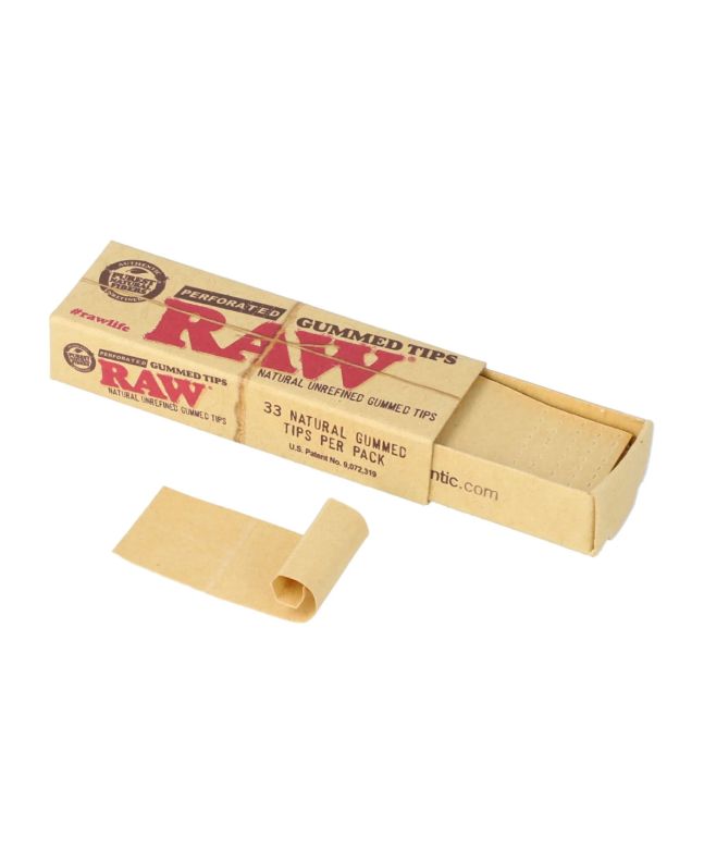 Ustniki, filterki papierowe Raw Perforated Gummed Tips 
