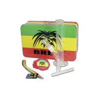 Zestaw Rasta Breit: bongo, młynek, lufka, sitka, czyściki