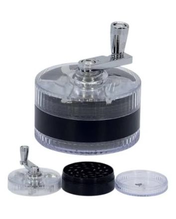 Młynek metalowy, grinder - 60mm, 3-częściowy z korbką