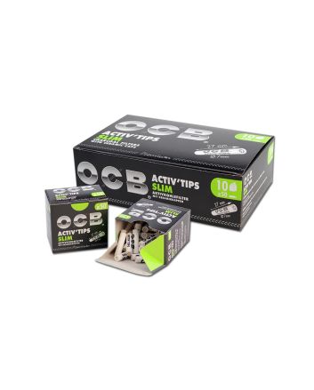Filtry z węglem aktywnym OCB ActivTips SLIM - 50 sztuk