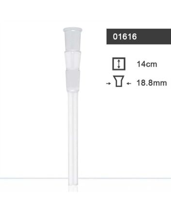 Szklana przejściówka do bonga szlif 18,8 mm długość 14 cm