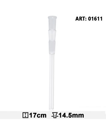 Szklana przejściówka do bonga szlif 14,5 mm długość 17 cm