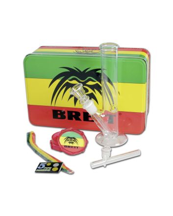 Zestaw Rasta Breit: bongo, młynek, lufka, sitka, czyściki