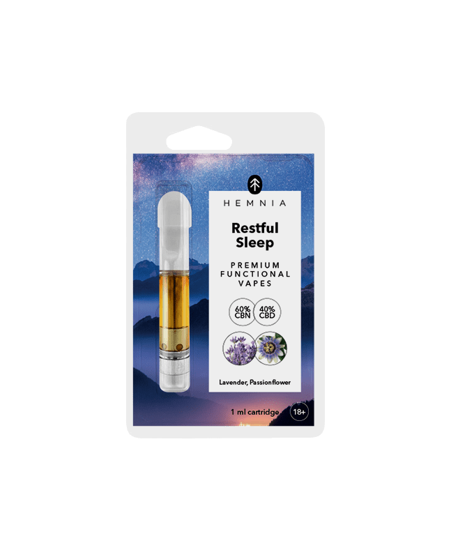 Hemnia Wkład Restful Sleep - 40% CBD, 60% CBN, lawenda, passiflora - 1 ml