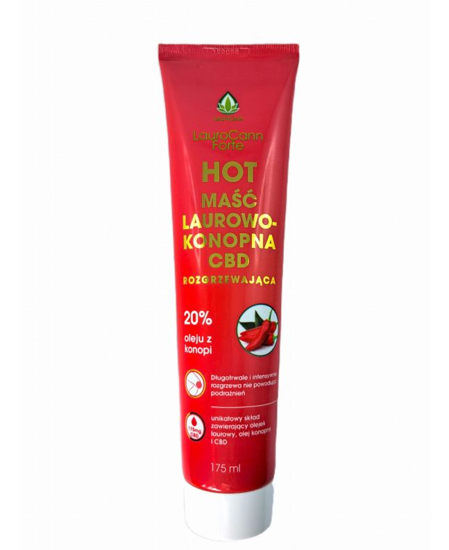 Laurocann Forte HOT 175 ml – rozgrzewająca maść laurowo-konopna z CBD