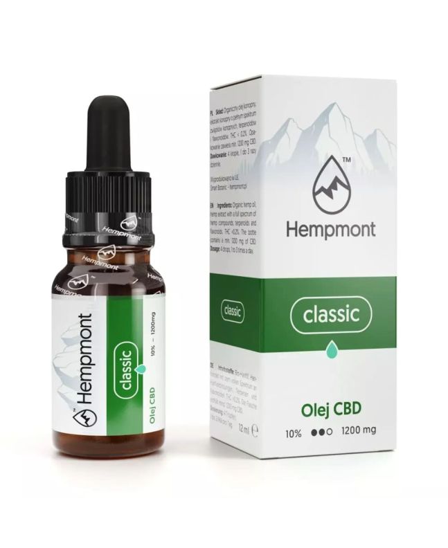 Olejek konopny CBD 10% 1200 mg, Hempmont Classic – 12 ml