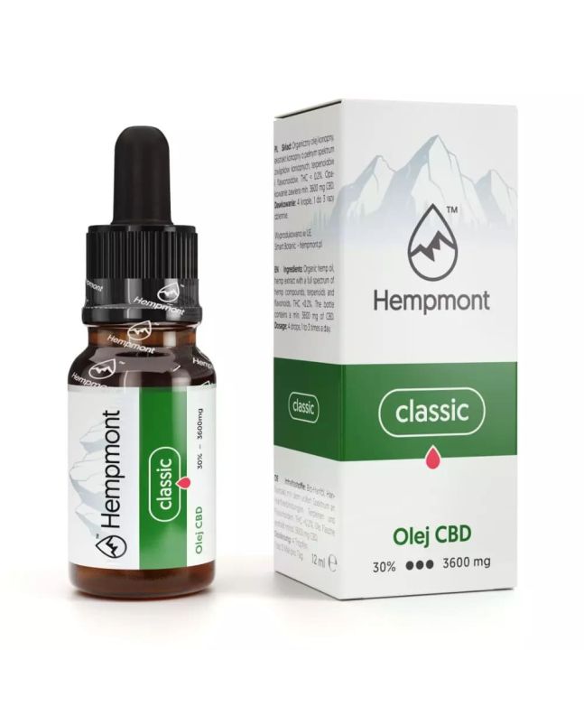 Olejek konopny CBD 30% 3600 mg, Hempmont Classic – 12 ml