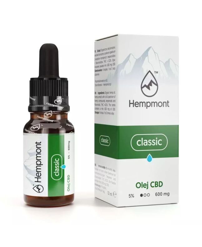Olejek konopny CBD 5% 600 mg, Hempmont Classic – 12 ml
