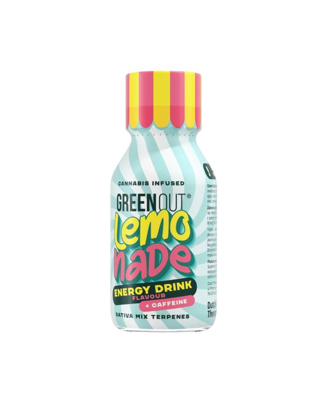 Shot konopny Green Out® Lemonade, Energy Drink + Caffeine